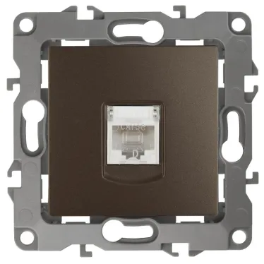 Розетка информационная RJ45, Эра12, бронза, 12-3107-13