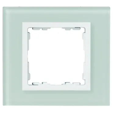 Рамка с суппортом на 8 узких модулей, S82C, натуральный - белый (стекло)