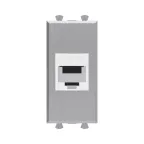 Avanti Компьютерная розетка RJ-45 без шторки модульная, кат.5е, "Avanti", Закаленная сталь, 1 модуль