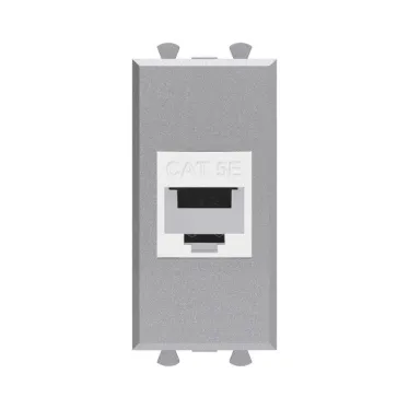 Avanti Компьютерная розетка RJ-45 без шторки модульная, кат.5е, "Avanti", Закаленная сталь, 1 модуль