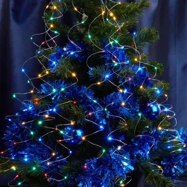 Гирлянда на елку LED мульти 10 веток 2м от батареек
