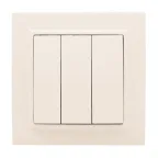 Выключатель трехклавишный СП 10А бежевый Минск
