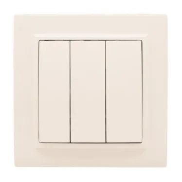 Выключатель трехклавишный СП 10А бежевый Минск