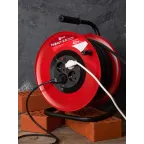 Удлинитель на катушке Гефест 2.0 4 гнезда 40м с заземлением и предохранителем КГ 3x2.5 16А/3.5кВт PROxima