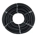 Труба ПНД гибкая гофрированная d20мм, тяжёлая с протяжкой, 100м, цвет черный PROxima