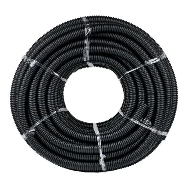 Труба ПНД гибкая гофрированная d20мм, тяжёлая с протяжкой, 100м, цвет черный PROxima
