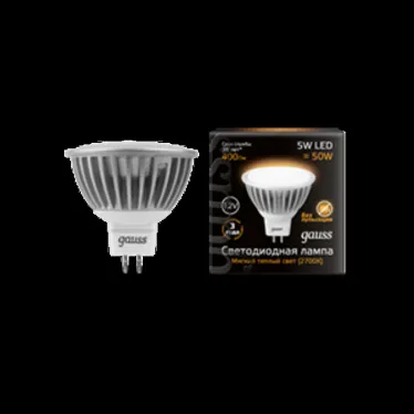 Лампа светодиодная LED 5 Вт 500 лм 3000К софит MR16 теплый GU5.3 AC/DC 12В низковольтная Black Gauss