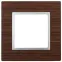 Рамка на 1 пост, дерево, Эра Elegance, венге+алюм, 14-5301-10
