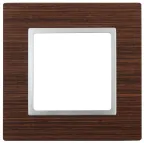 Рамка на 1 пост, дерево, Эра Elegance, венге+алюм, 14-5301-10