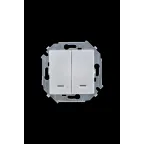 Выключатель двухклавишный с подсветкой, 16А, 250В, винтовой зажим, алюминий