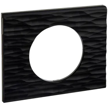 Рамка, однопостовая, Corian черный рифленый