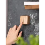 Выключатель двухклавишный ОП Минск 10А светлое дерево