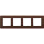 Рамка на 4 поста, дерево, Эра Elegance, венге+алюм, 14-5304-10