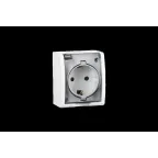 15 Aqua Розетка 2Р+Е Schuko с крышкой полупр. IP54 16А 250В винтовой зажим S15A белый