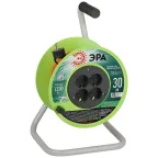 Удлинитель силовой RP-4e-3х0.75-30m на пластиковой катушке c заземлением 4 розетки 30м ПВС 3х0,75мм2