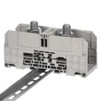 Клемма проходная, болтовой зажим, 2 точки подключения, 300 кв.мм, серая