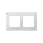 Рамка декоративная, 2 поста, Select, S82 Detail, белый-алюминий
