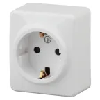 Розетка 2P+E Schuko, 16A-250В, ОУ, Эра Эксперт, белый, 11-2203-01