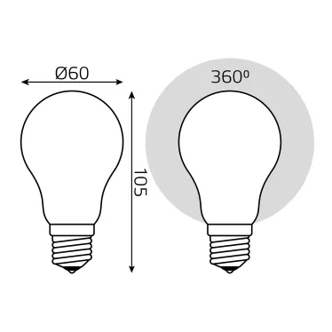 Лампа светодиодная Black LED Filament A60 OPAL E27 10W 860lm 4100К | 102202210 | Gauss