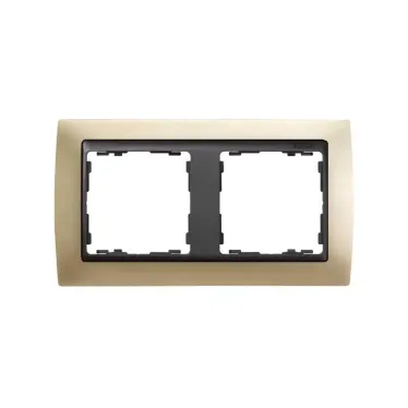 Рамка на 2 поста, S82, шампань матовая - графит