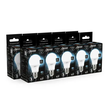 Лампа светодиодная LED 7Вт E27 220В 4100К A60 | 102502207 | Gauss