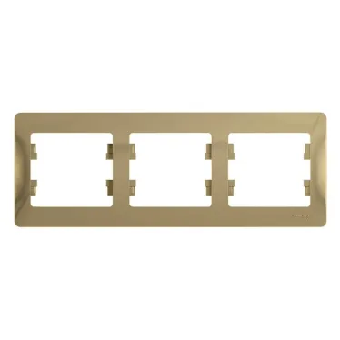 GLOSSA Рамка горизонтальная 3 поста титан