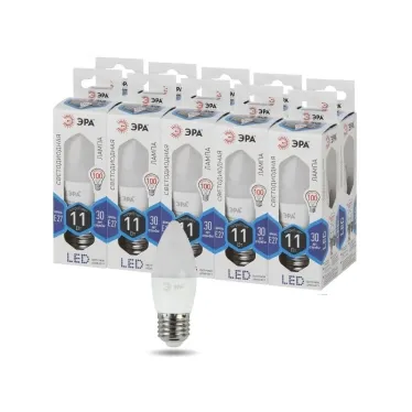 Лампа светодиодная Эра LED B35-11W-840-E27 (диод, свеча, 11Вт, нейтр, E27)