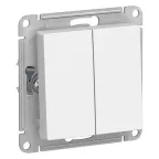 Выключатель двухклавишный ATLASDESIGN схема 5 10АХ механизм белый