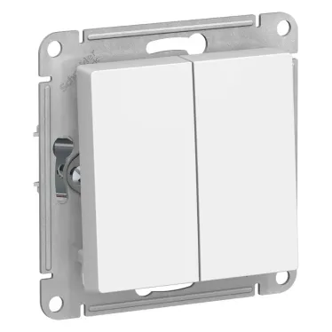 Выключатель двухклавишный ATLASDESIGN схема 5 10АХ механизм белый