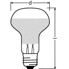 Лампа светодиодная LED 4Вт STAR Е27 R63 (замена 32Вт), теплый белый свет Osram