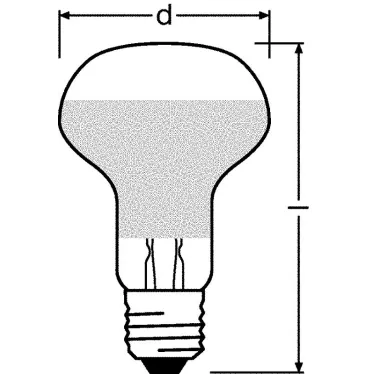 Лампа светодиодная LED 4Вт STAR Е27 R63 (замена 32Вт), теплый белый свет Osram