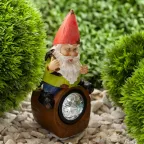 Садовый светильник на солнечной батарее, полистоун, цветной, 20,4 см SL-RSN20-GN-3S