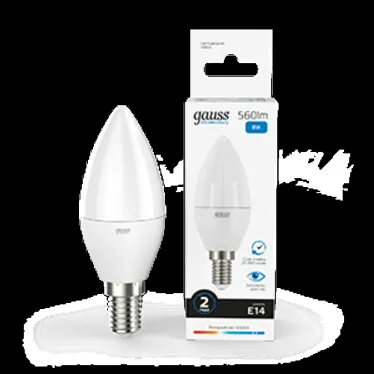 Лампа светодиодная LED 8 Вт 560 лм 6500К свеча холодный E14 AC 220В Elementary Gauss