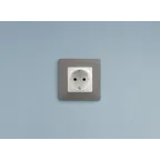 ETIKA Розетка с заземлением со шторками белая