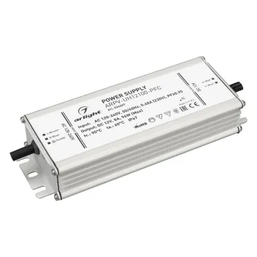 Блок питания ARPV-UH12100-PFC (12V, 8.0A, 96W) (ARL, IP67 Металл, 7 лет)