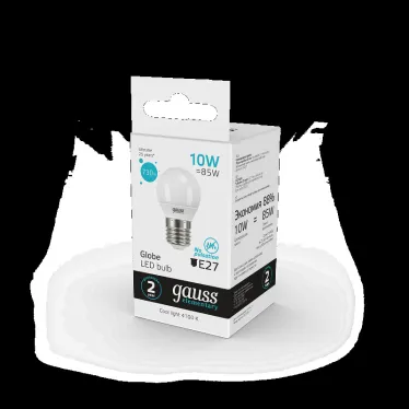 Лампа светодиодная LED 10 Вт 730 лм 4100К шар P45 нейтральный E27 AC 220В Elementary Gauss