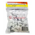 Крепеж кабеля круглый 14 мм, белый (50 шт/уп)