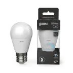 Лампа светодиодная LED 7Вт E27 220В 4100К шар, диммируемая | 105102207-D | Gauss