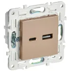 SKANDY Розетка USB A+C 3,1А SK-R14Sa песочный IEK