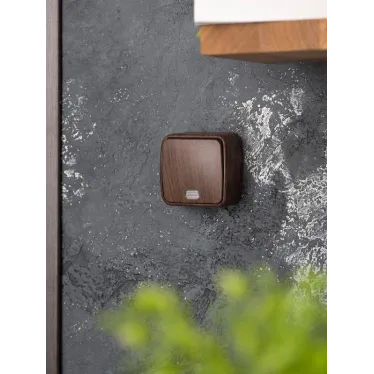 Выключатель 1-клавишный ОП Минск 10А с индикатором темное дерево