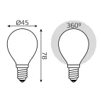 Лампа светодиодная Black LED Filament Шар OPAL E14 5W 420lm 2700K | 105201105 | Gauss