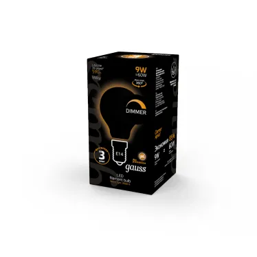 Лампа светодиодная Filament Шар 9W 590lm 3000К Е14 milky диммируемая LED 1/10/50 | 105201109-D | Gauss