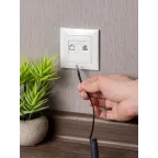 Валенсия розетка телефонная RG-11 1-местная белая