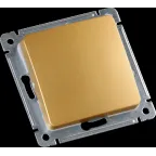 Выключатель одноклавишный, скрытой установки, в рамку, золото