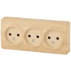 Розетка 3х2P, 16A-250В, ОУ, Эра Эксперт, сосна, 11-2207-11