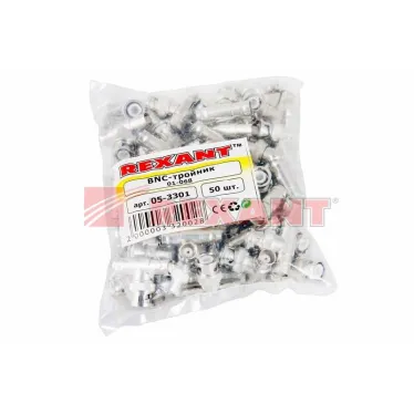 Переход штекер BNC - x2 гнезда BNC (тройник),