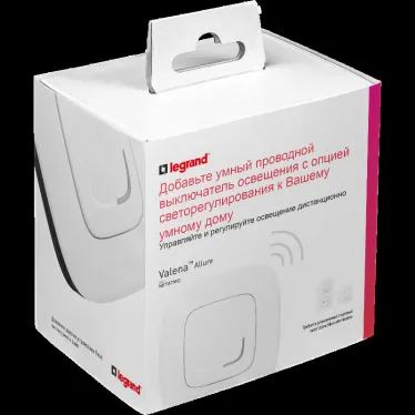 Valena Allure with NETATMO Умный проводной выключатель с опцией светорегулирования 5-300 Вт 230В. Цвет Белый