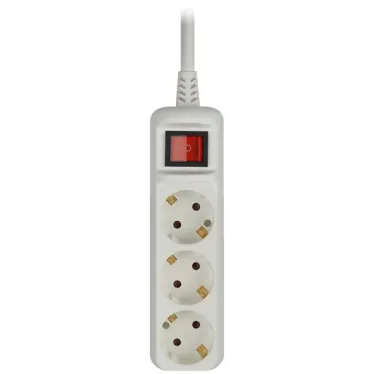 Удлинитель с заземл, 3x1мм2, 16A, ПВС, с выкл, 3гн, 5м (10/480) U-3es-5m-3x1