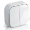 Quteo Выключатель двухклавишный наружный белый 10А