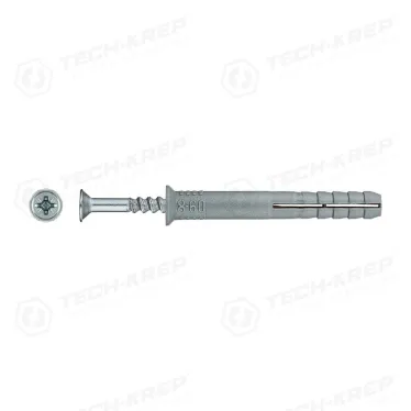 Дюбель-гвоздь 8х60 потайной бортик, полипропилен (75шт)